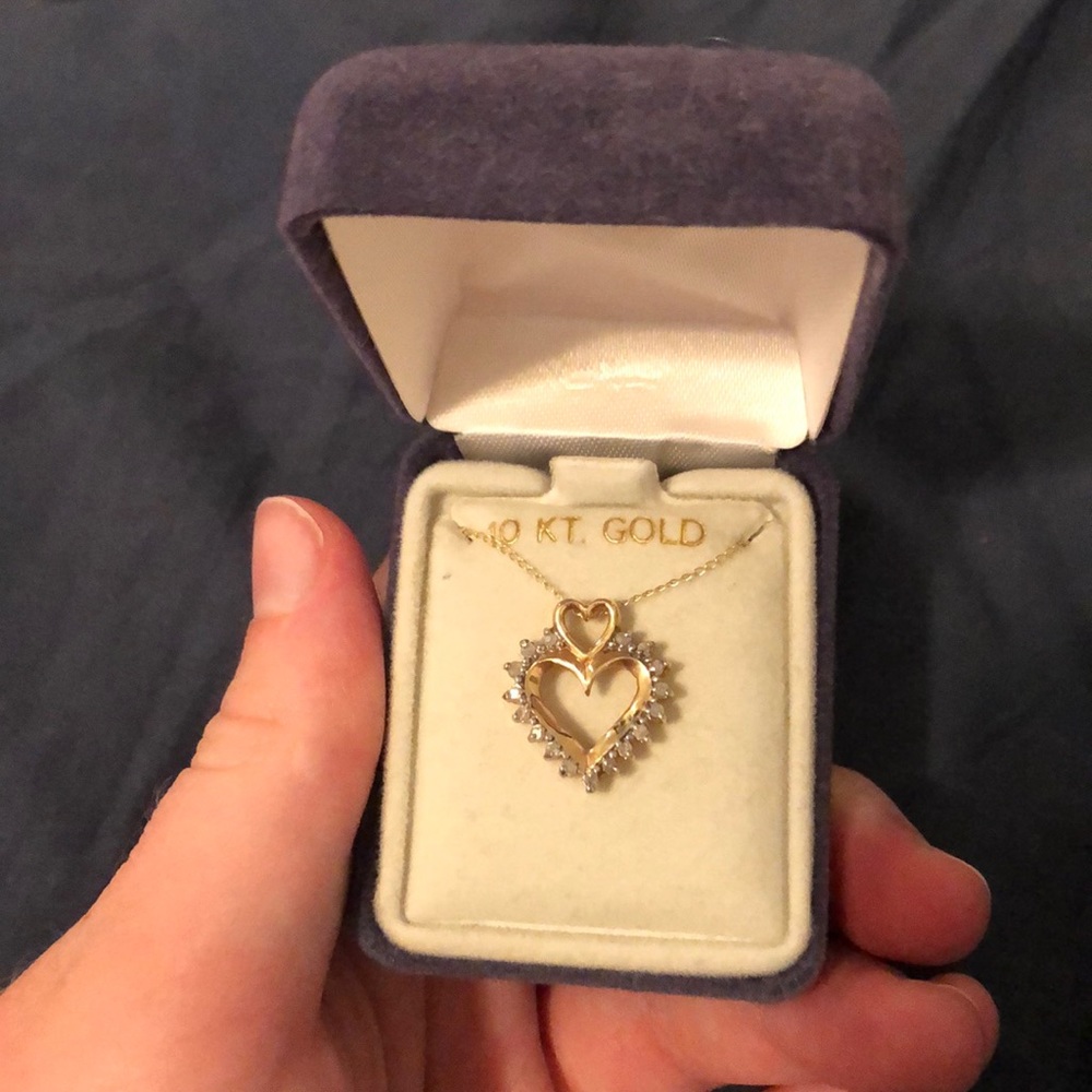 10kt Gold and Diamond Heart Necklace